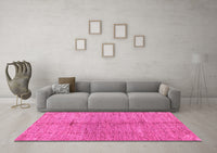 Machine Washable Oriental Pink Modern Rug, wshabs5042pnk