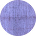 Round Oriental Blue Modern Rug, abs5042blu