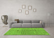 Machine Washable Oriental Green Modern Area Rugs in a Living Room,, wshabs5042grn