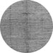 Round Machine Washable Oriental Gray Modern Rug, wshabs5042gry