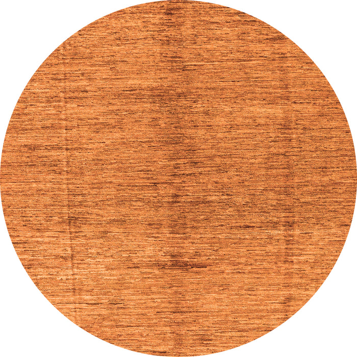 Round Machine Washable Oriental Orange Modern Area Rugs, wshabs5042org