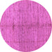 Round Machine Washable Oriental Purple Modern Area Rugs, wshabs5042pur