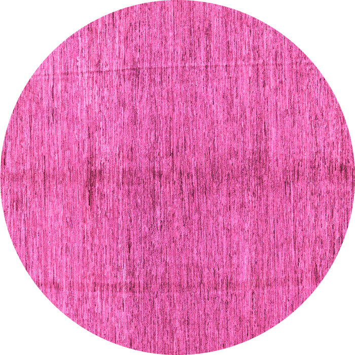 Round Machine Washable Oriental Pink Modern Rug, wshabs5042pnk