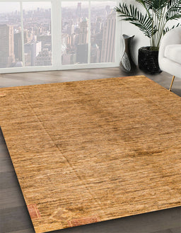 Machine Washable Abstract Yellow Rug in a Family Room, wshabs5042