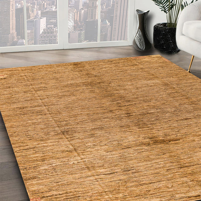 Machine Washable Abstract Yellow Rug in a Family Room, wshabs5042