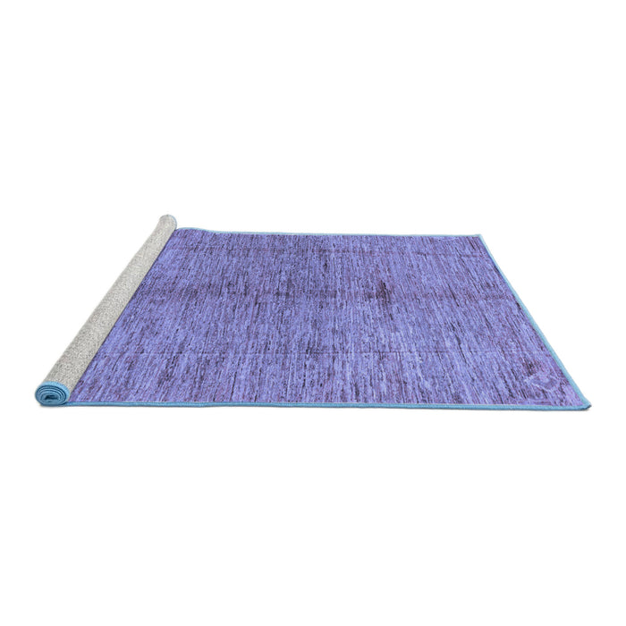 Sideview of Machine Washable Oriental Blue Modern Rug, wshabs5042blu