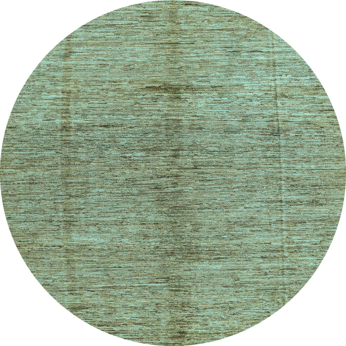 Round Machine Washable Oriental Light Blue Modern Rug, wshabs5042lblu