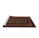Sideview of Machine Washable Abstract Night Red Rug, wshabs5043