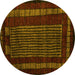 Round Oriental Yellow Modern Rug, abs5043yw