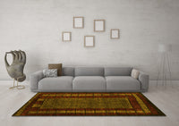 Machine Washable Oriental Yellow Modern Rug, wshabs5043yw