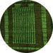 Round Oriental Green Modern Rug, abs5043grn