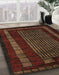 Abstract Red Oriental Rug in Family Room, abs5043