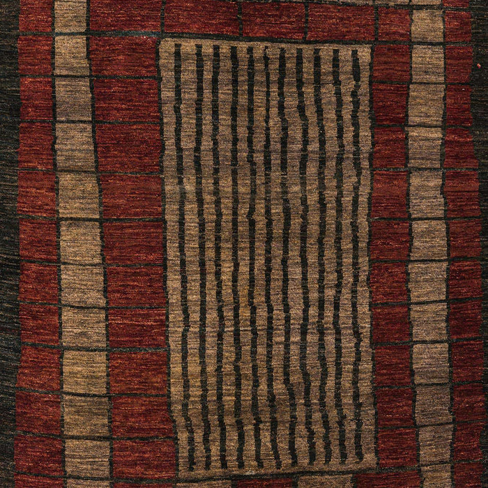 Machine Washable Abstract Night Red Rug, wshabs5043