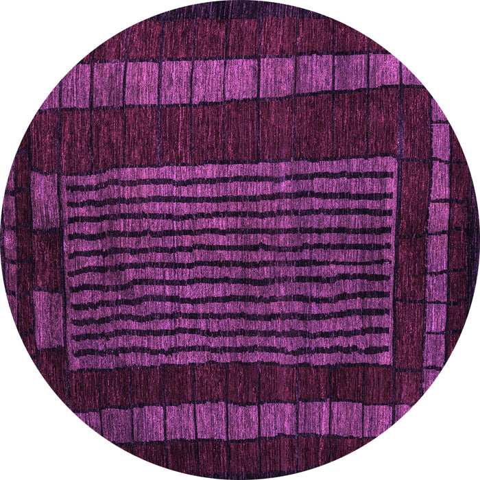 Round Machine Washable Oriental Purple Modern Area Rugs, wshabs5043pur