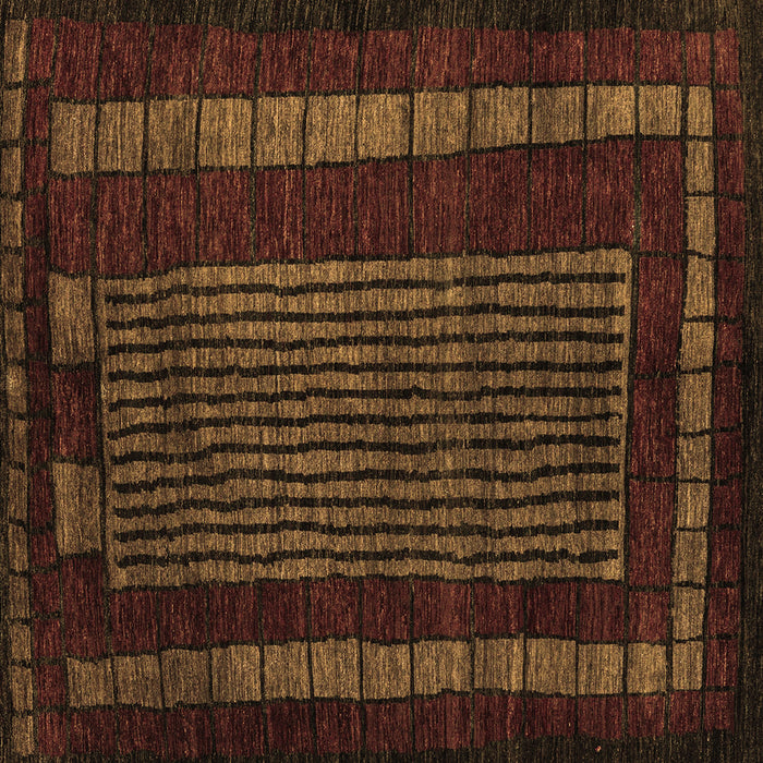 Square Machine Washable Oriental Brown Modern Rug, wshabs5043brn