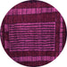 Round Oriental Pink Modern Rug, abs5043pnk