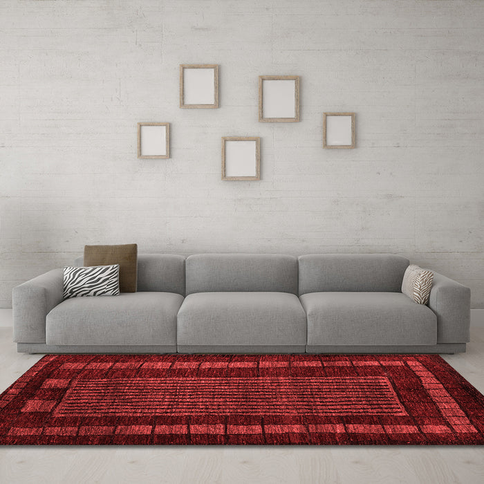 Modern Red Washable Rugs