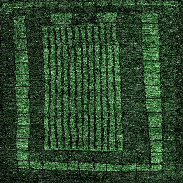 Square Machine Washable Oriental Emerald Green Modern Area Rugs, wshabs5043emgrn