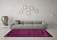 Machine Washable Oriental Pink Modern Rug, wshabs5043pnk