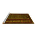 Sideview of Machine Washable Oriental Yellow Modern Rug, wshabs5043yw