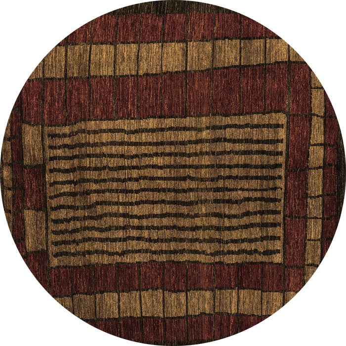 Round Oriental Brown Modern Rug, abs5043brn