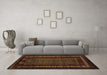 Machine Washable Oriental Brown Modern Rug in a Living Room,, wshabs5043brn