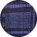 Round Oriental Blue Modern Rug, abs5043blu