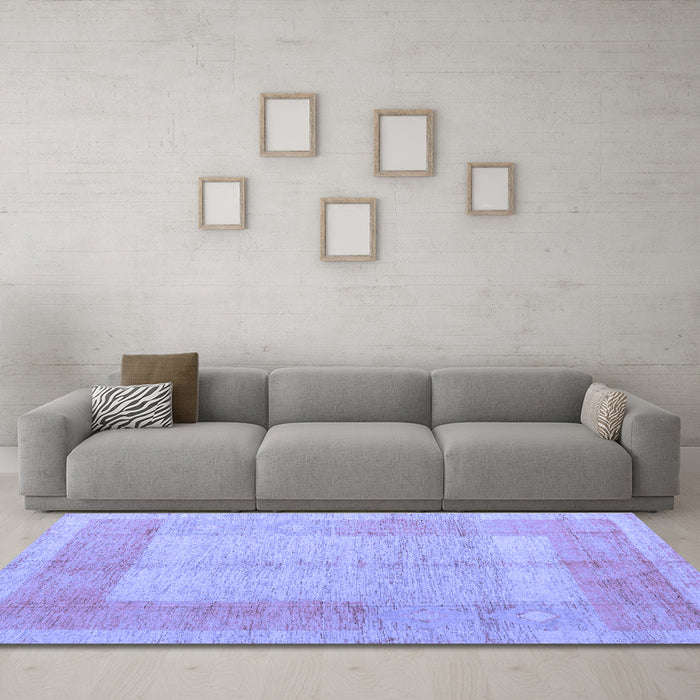 Machine Washable Abstract Blue Modern Rug in a Living Room, wshabs5044blu