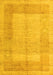 Machine Washable Abstract Yellow Modern Rug, wshabs5044yw