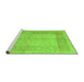 Sideview of Machine Washable Abstract Green Modern Area Rugs, wshabs5044grn