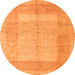 Round Abstract Orange Modern Rug, abs5044org