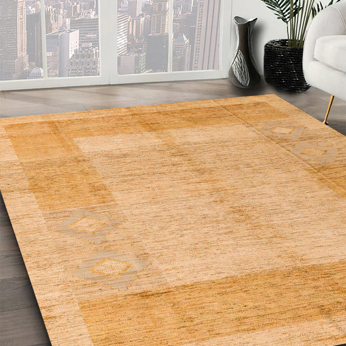 Machine Washable Abstract Orange Rug in a Family Room, wshabs5044