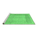 Sideview of Machine Washable Abstract Emerald Green Modern Area Rugs, wshabs5044emgrn