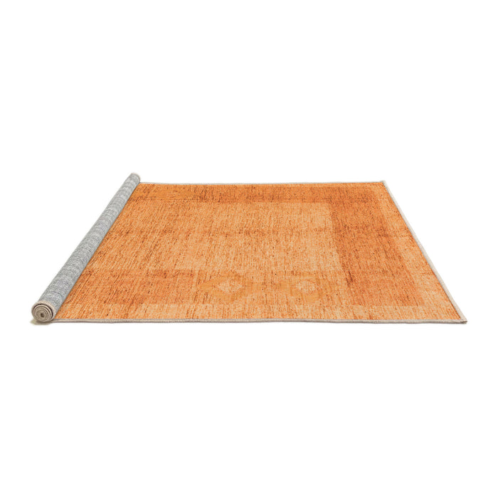 Sideview of Machine Washable Abstract Orange Modern Area Rugs, wshabs5044org