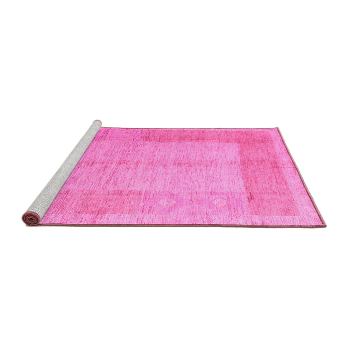 Sideview of Machine Washable Abstract Pink Modern Rug, wshabs5044pnk