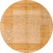 Round Abstract Orange Modern Rug, abs5044