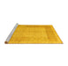 Sideview of Machine Washable Abstract Yellow Modern Rug, wshabs5044yw