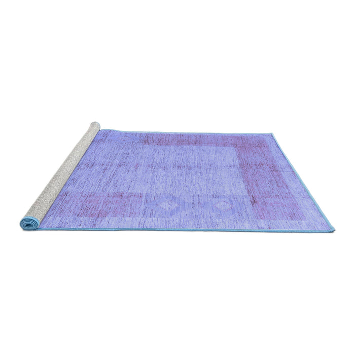 Sideview of Machine Washable Abstract Blue Modern Rug, wshabs5044blu
