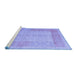 Sideview of Machine Washable Abstract Blue Modern Rug, wshabs5044blu