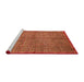 Sideview of Machine Washable Abstract Red Rug, wshabs5045