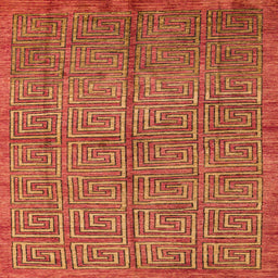 Square Abstract Red Modern Rug, abs5045