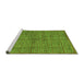 Sideview of Machine Washable Abstract Green Modern Area Rugs, wshabs5045grn