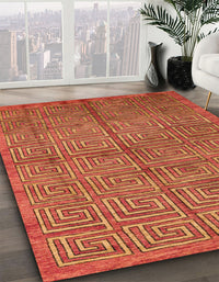 Abstract Red Modern Rug, abs5045