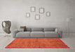 Machine Washable Abstract Orange Modern Area Rugs in a Living Room, wshabs5045org