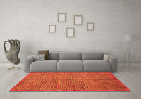 Machine Washable Abstract Orange Modern Rug, wshabs5045org