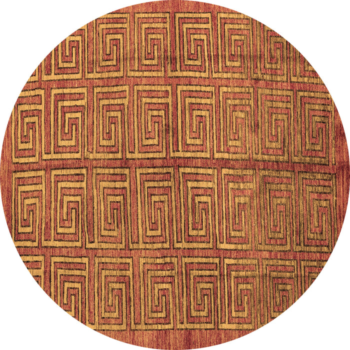 Round Machine Washable Abstract Brown Modern Rug, wshabs5045brn