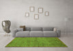 Machine Washable Abstract Green Modern Area Rugs in a Living Room,, wshabs5045grn