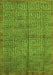 Machine Washable Abstract Green Modern Area Rugs, wshabs5045grn