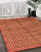 Abstract Red Modern Rug in Family Room, abs5045