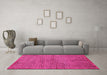 Machine Washable Abstract Pink Modern Rug in a Living Room, wshabs5045pnk